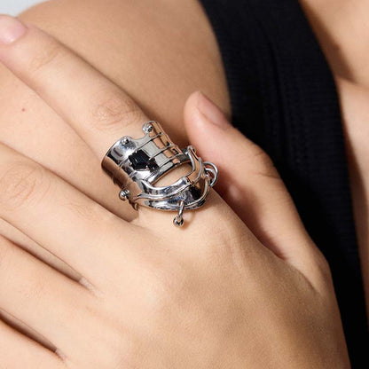 Knight Armor Double-Layer Ring