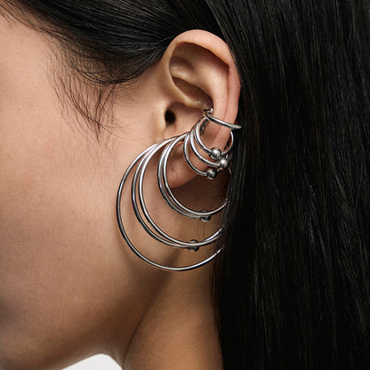 Multi-Hoop Stacked Ear Cuff