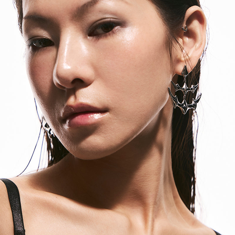 Double Manta Bone Drop Earrings