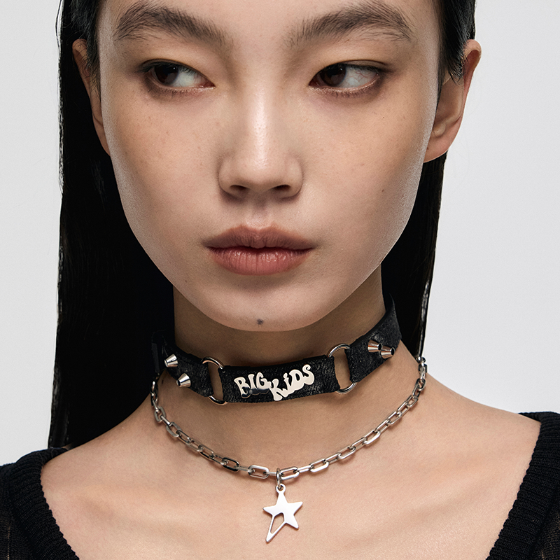BIG KIDS Graffiti Denim Choker