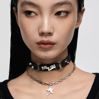BIG KIDS Graffiti Denim Choker