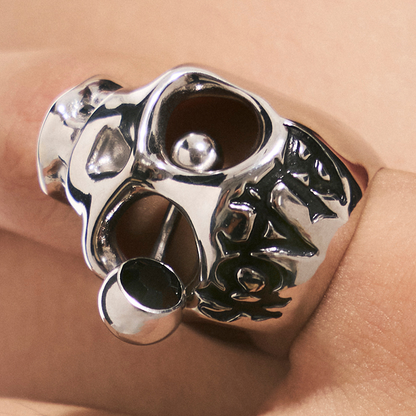 Pierced Siren Skull Ring