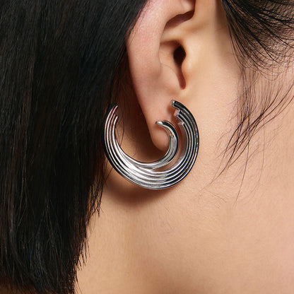 Distorted Bone Record Earrings