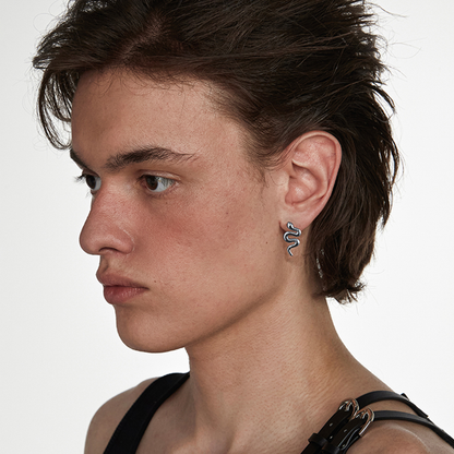 Empty Town Asymmetric Snake Stud Earrings