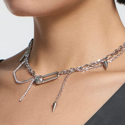 Bone Record Twisted Double-Layer Necklace