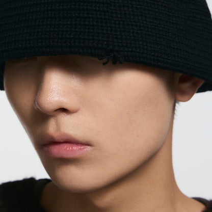 Studded Piercing Knit Beanie