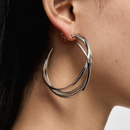 Wrapped Spike Hoop Earrings