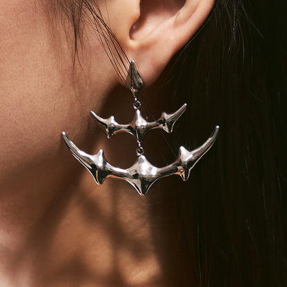 Double Manta Bone Drop Earrings