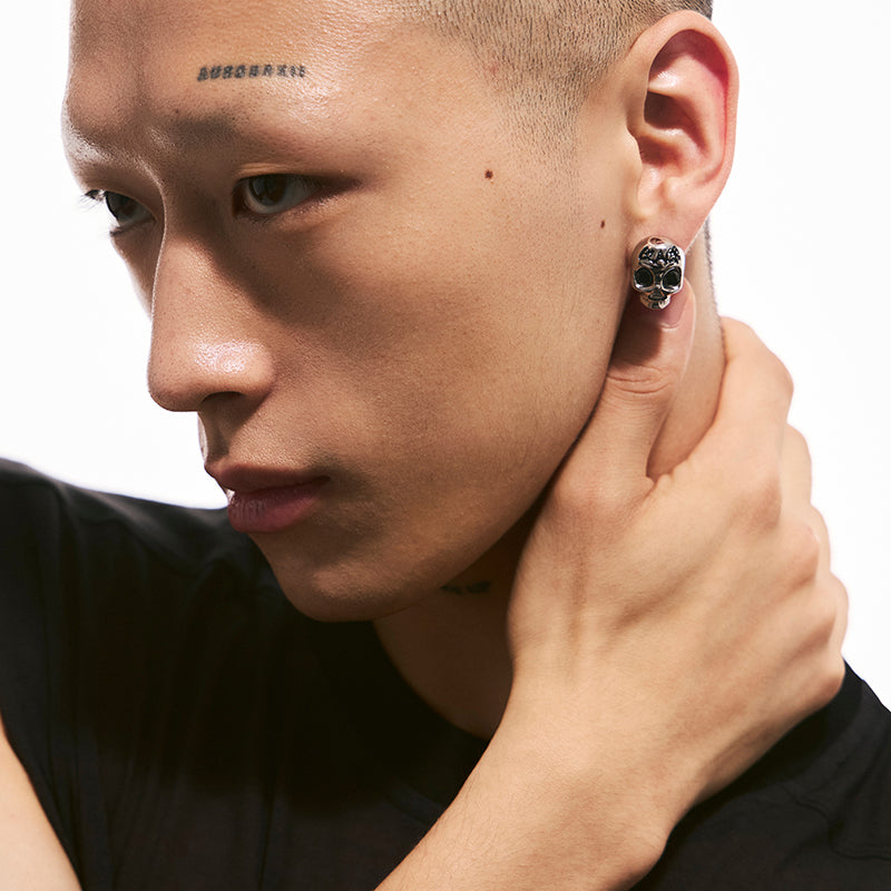 Siren Skull Punk Stud Earrings