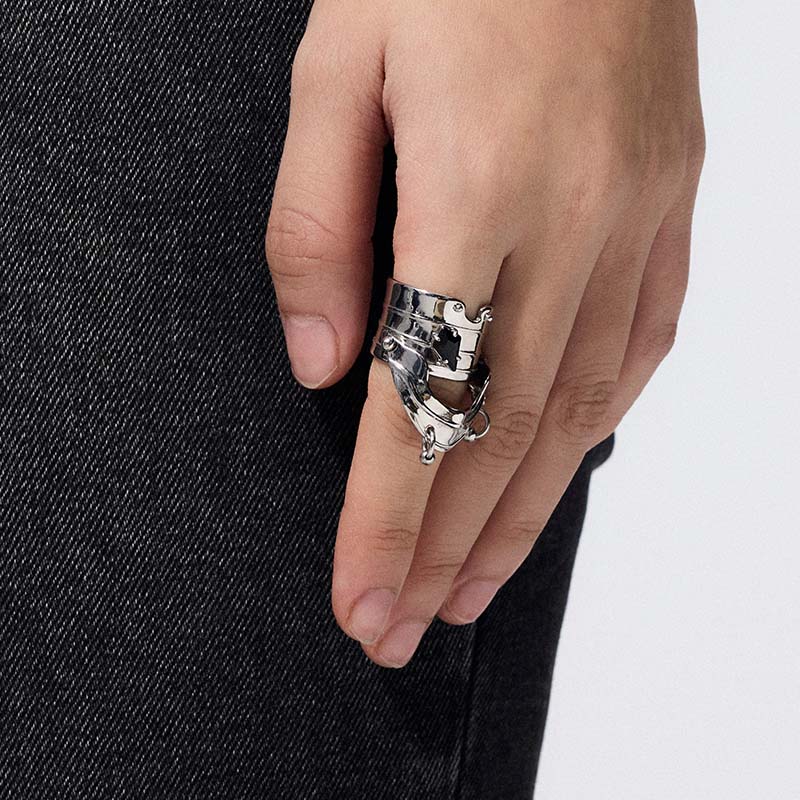 Knight Armor Double-Layer Ring