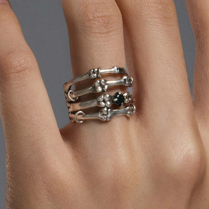 S925 Sterling Silver Skeleton Hand Ring