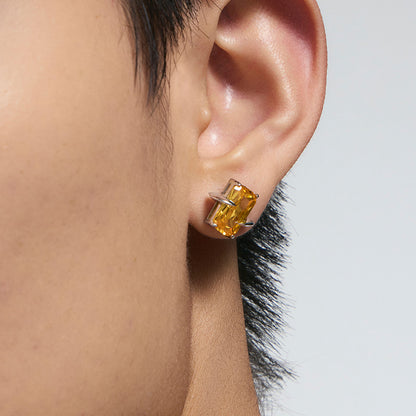 Spiked Yellow Square-Cut Studs