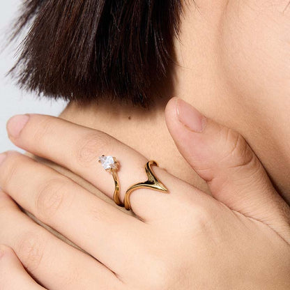 Four-Point Star Armor Ring