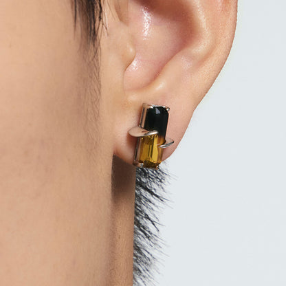 Gradient Tourmaline Stud Earrings with Spikes