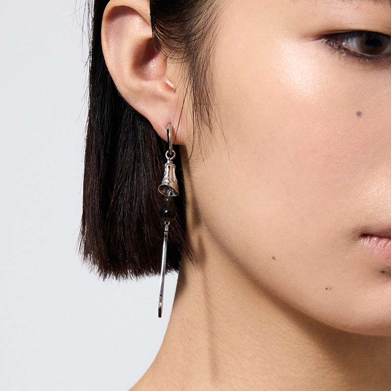 Guardian Bell Long Stud Earrings