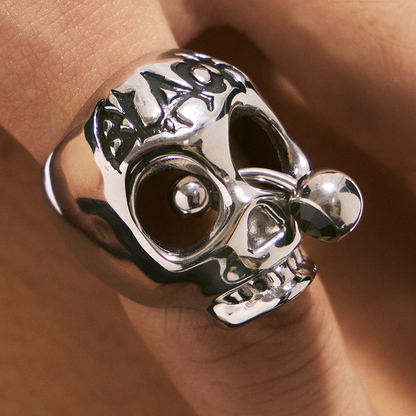 Pierced Siren Skull Ring