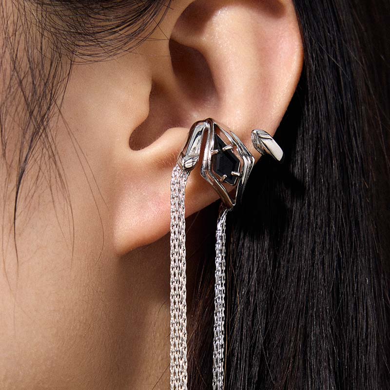 Knight Armor Tassel Ear Cuff