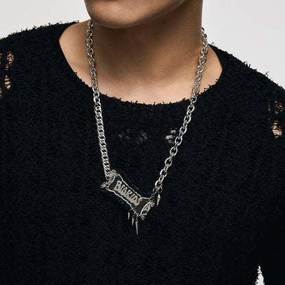 BIG KIDS Graffiti Denim Necklace