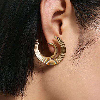 Distorted Bone Record Earrings