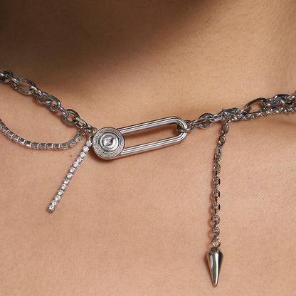 Bone Record Twisted Double-Layer Necklace