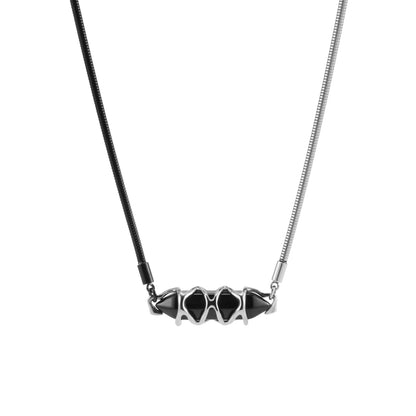 Star Cone Black Onyx Splicing Necklace