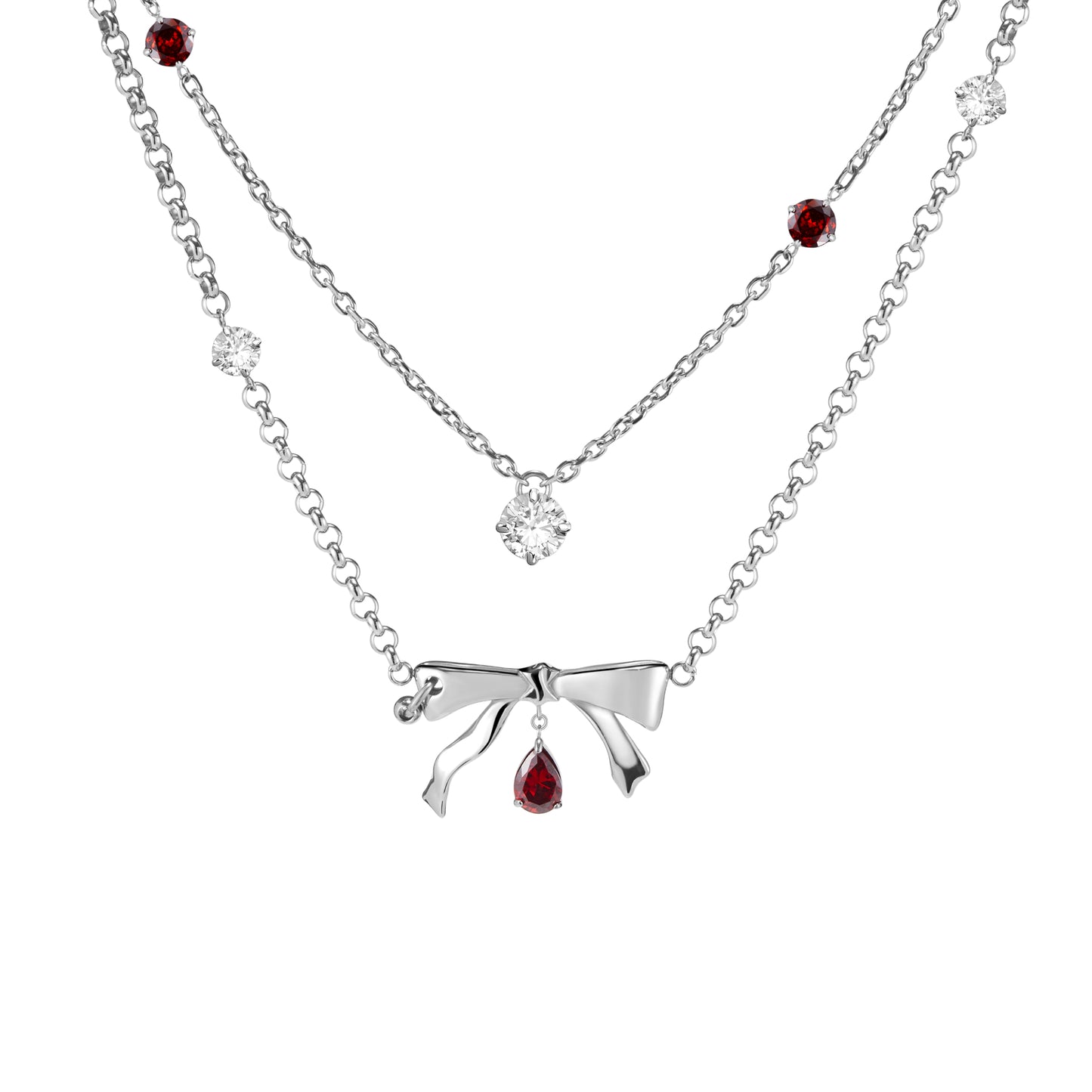 Bad Pomegranate Seed Bow Necklace