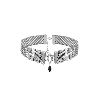 Punk Moth Pattern Wide Choker