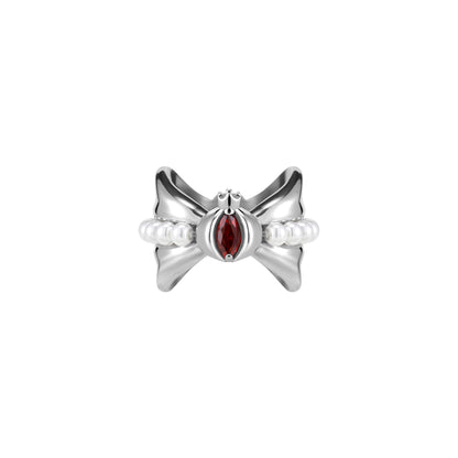 Bad Pomegranate Beaded Bow Ring