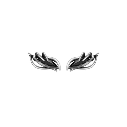Fox Black Stud Earring