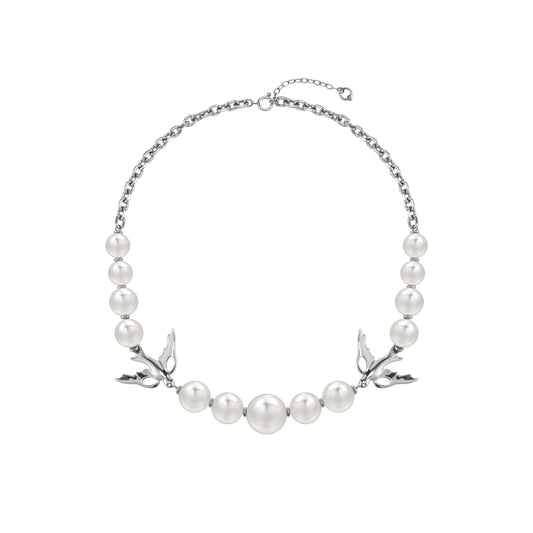 Double Peace Dove Pearl Necklace