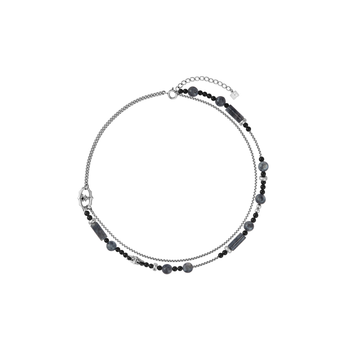 S925 Warthog Nose Ring Beaded Necklace