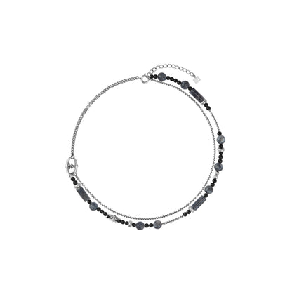 S925 Warthog Nose Ring Beaded Necklace