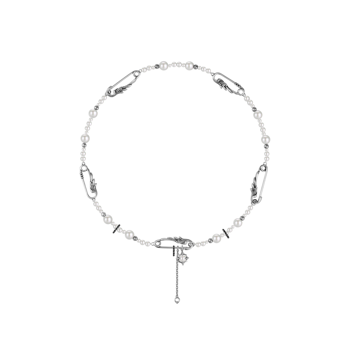 S925 Booby Bird Pin Pearl Necklace