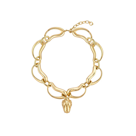 Nebula Snake Loop Necklace (Gold)