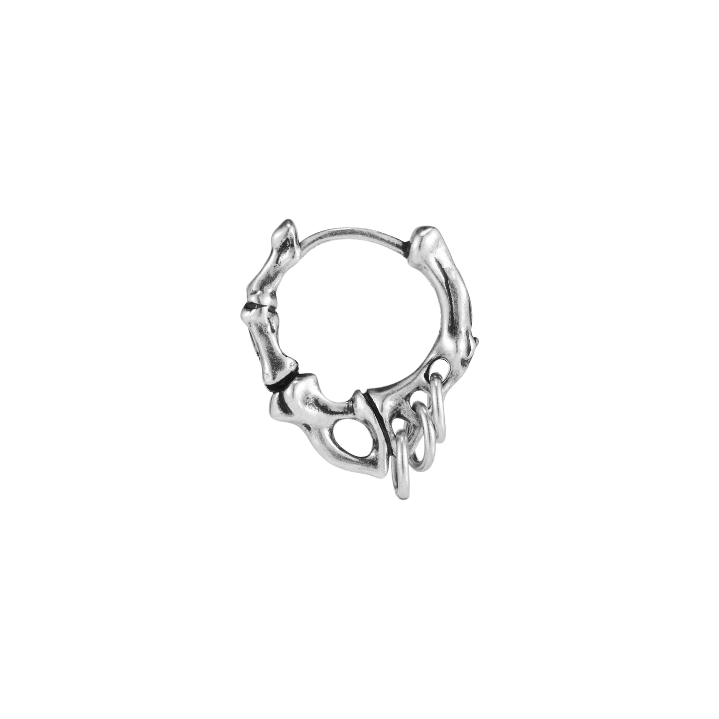 Night Cat Bone Joint Hoop Earring (Single)