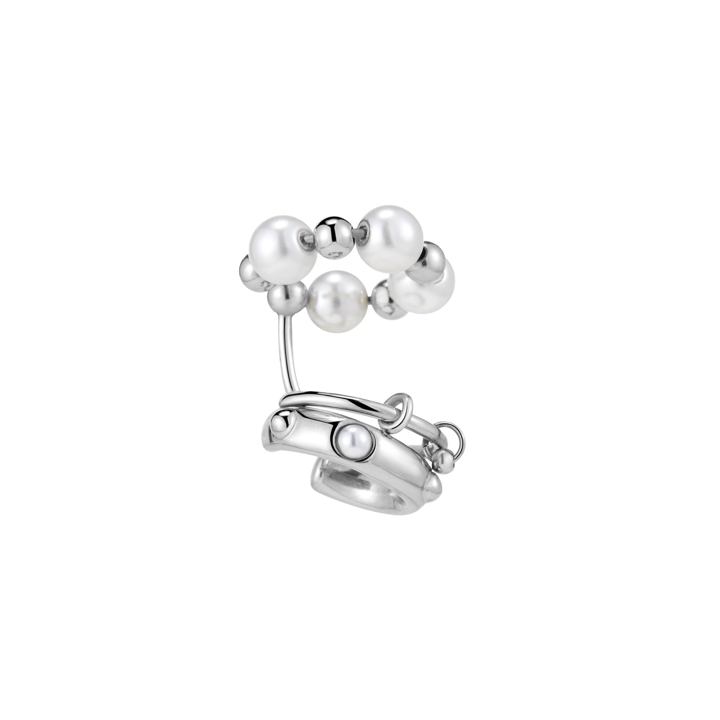 Crystal & Pearl Combination Ear Clip