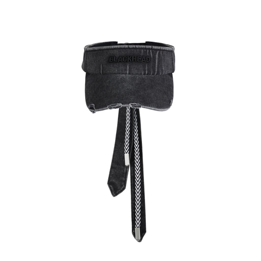 Denim Lace-Up Open-Top Cap