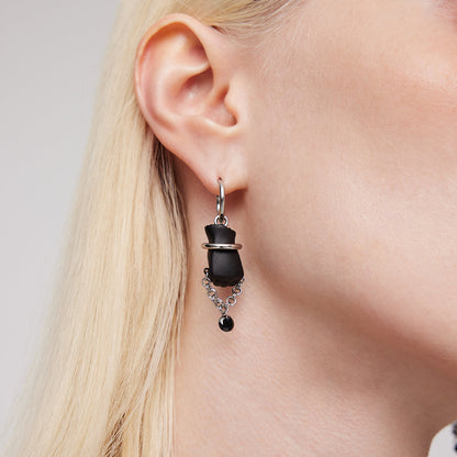 BLACK GLOVES MAGIC FIST DROP EARRINGS