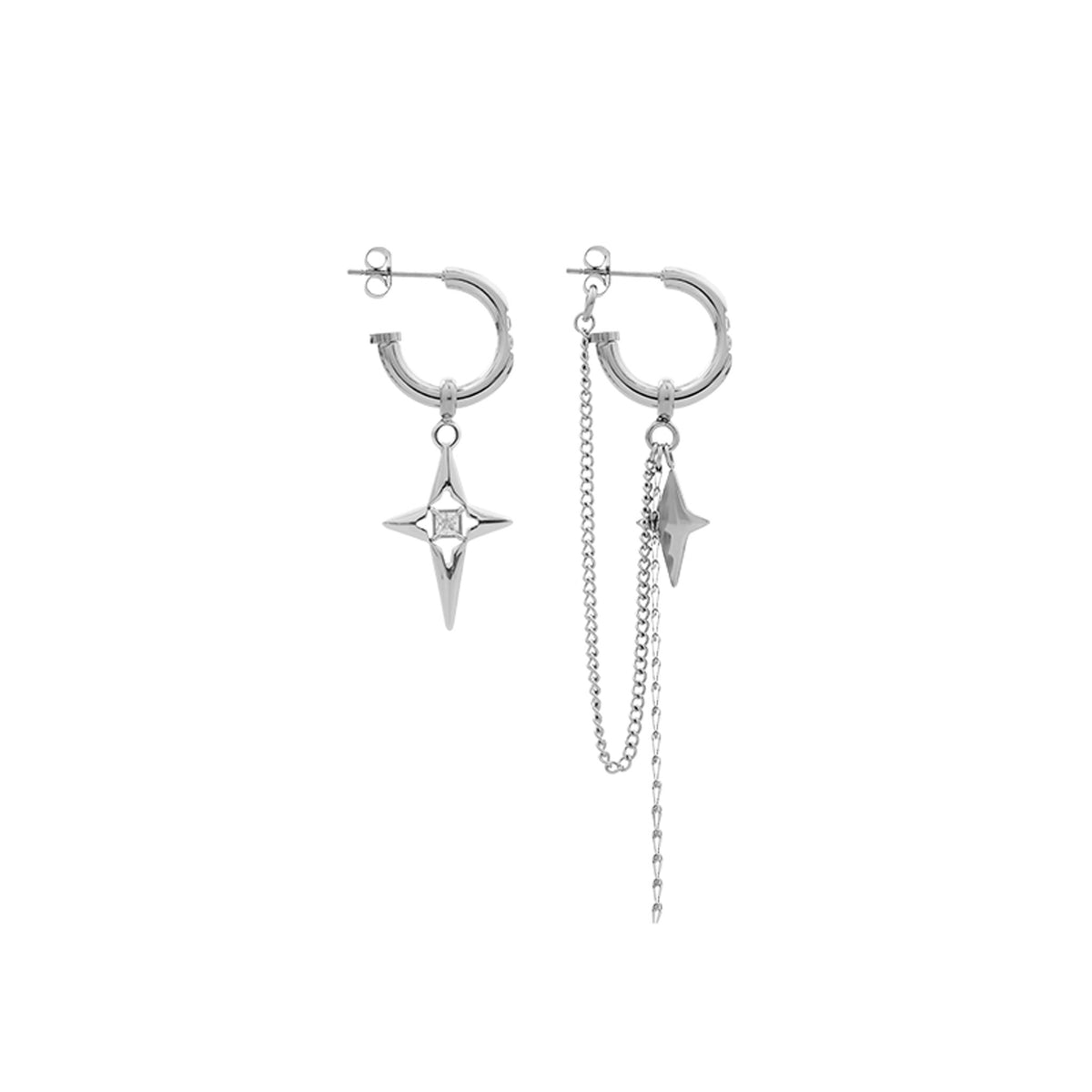 Zircon Starburst Pendant Earrings