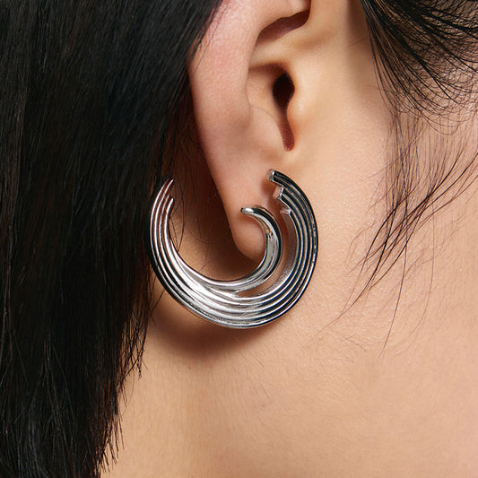 Distorted Bone Record Earrings