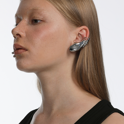 The X-Files Metal Skeleton Circumaural Ear Clip Without Piercing (Single For Left Ear)