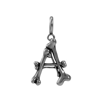 S925 Sterling Silver Bone Letter Pendant