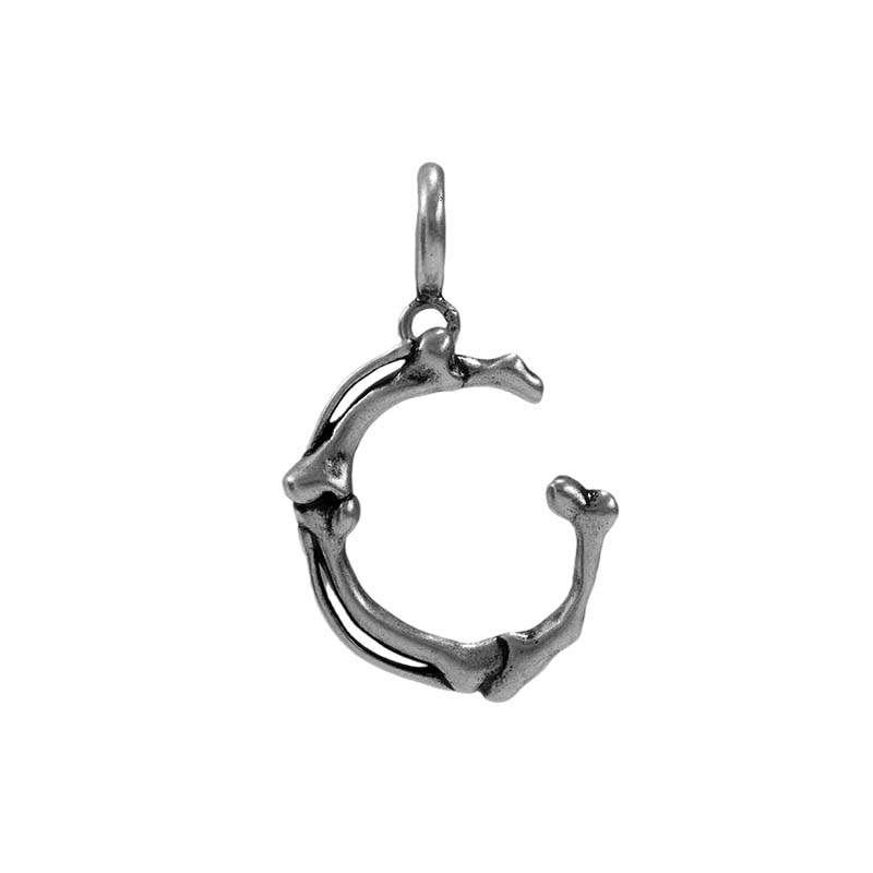 S925 Sterling Silver Bone Letter Pendant