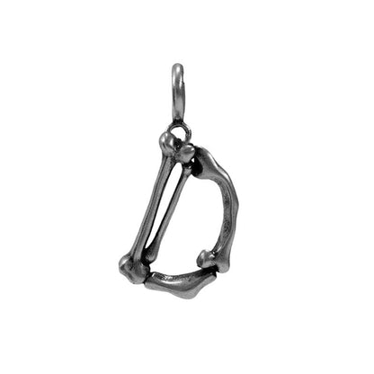 S925 Sterling Silver Bone Letter Pendant
