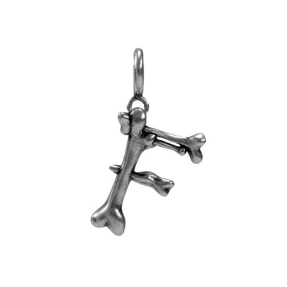 S925 Sterling Silver Bone Letter Pendant
