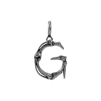 S925 Sterling Silver Bone Letter Pendant