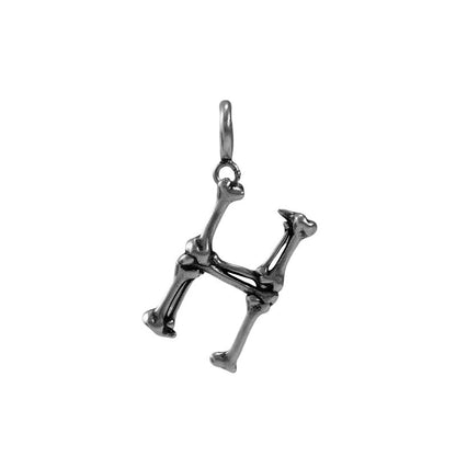 S925 Sterling Silver Bone Letter Pendant