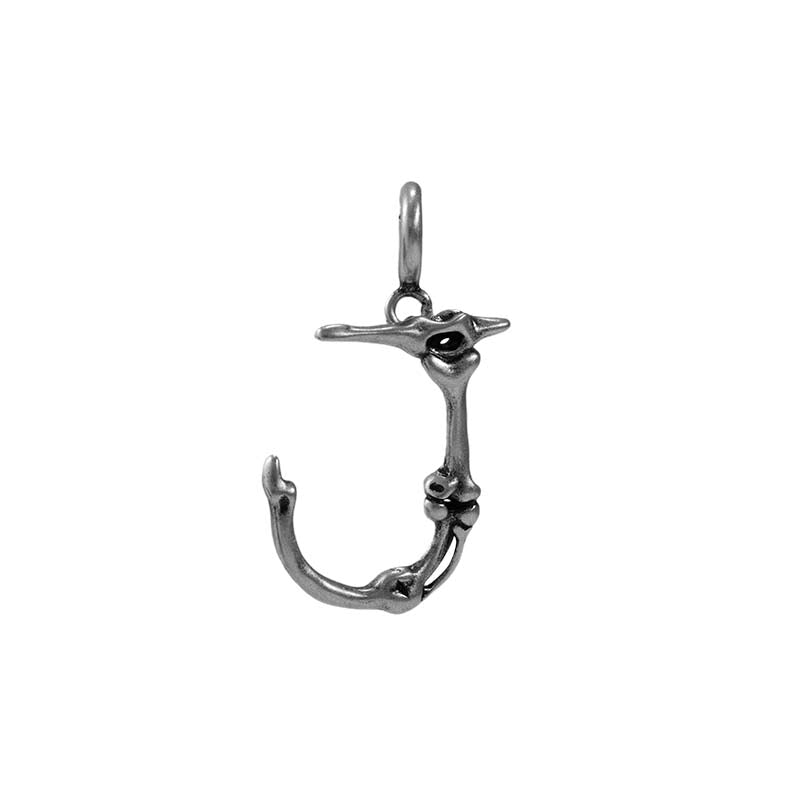 S925 Sterling Silver Bone Letter Pendant