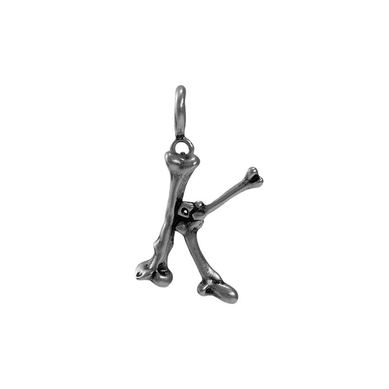 S925 Sterling Silver Bone Letter Pendant