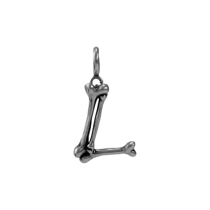 S925 Sterling Silver Bone Letter Pendant
